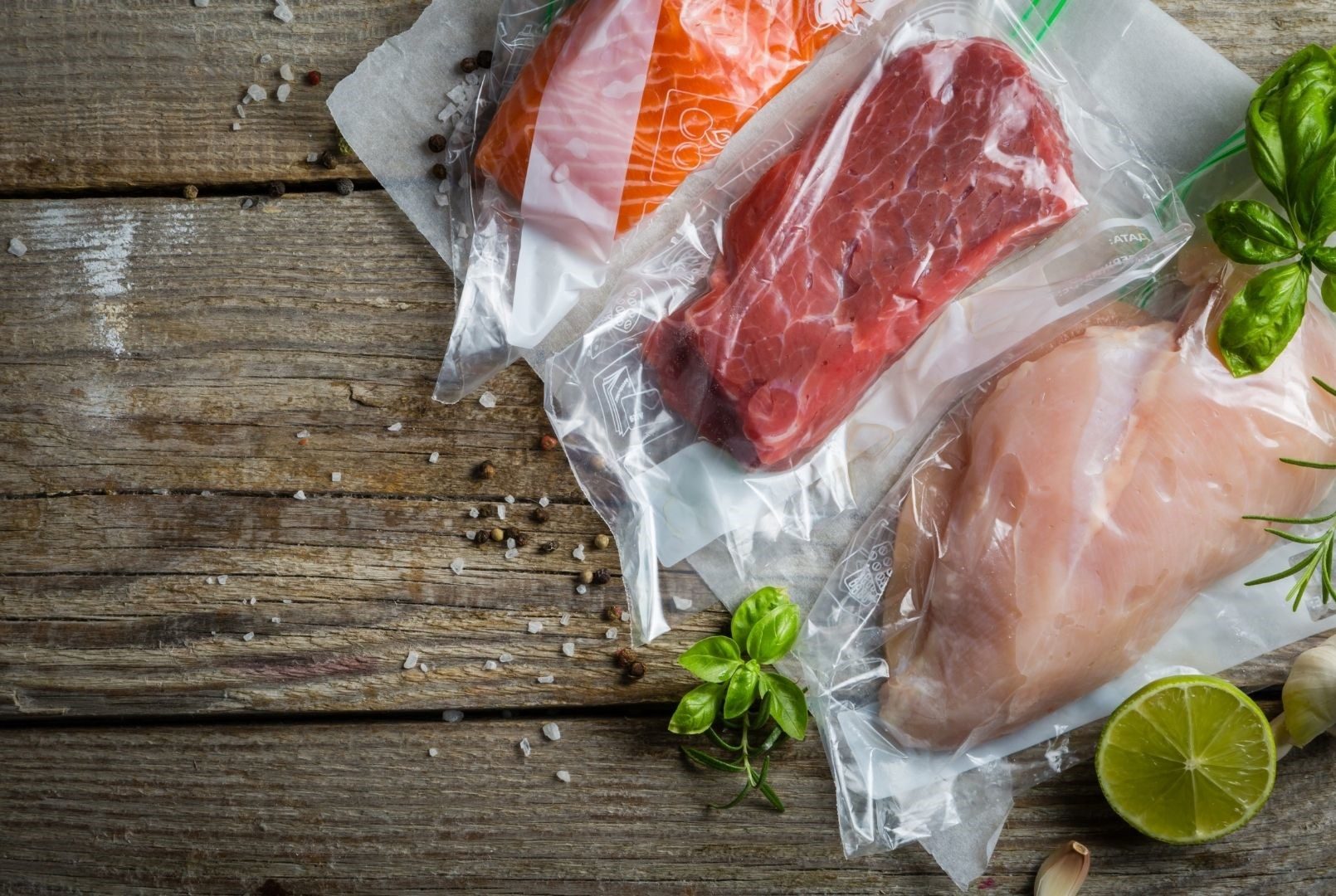 Prodotti alimentari in sottovuoto per il trasporto e la vendita